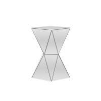 Baxton Studio RS1764 Rebecca Contemporary Multi-Faceted Mirrored Side Table